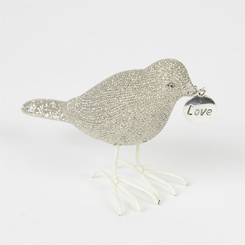 Dove with Heart that says Love