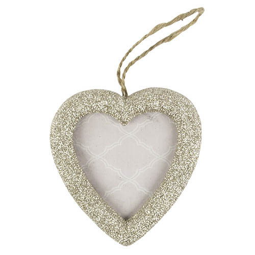 Glitter Hanging Heart Photo Frame