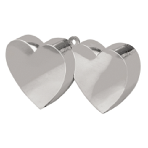 Silver double heart balloon weight