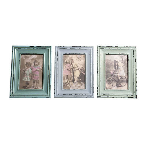 Vintage shabby chic photo frame in sage green for funeral or memorial