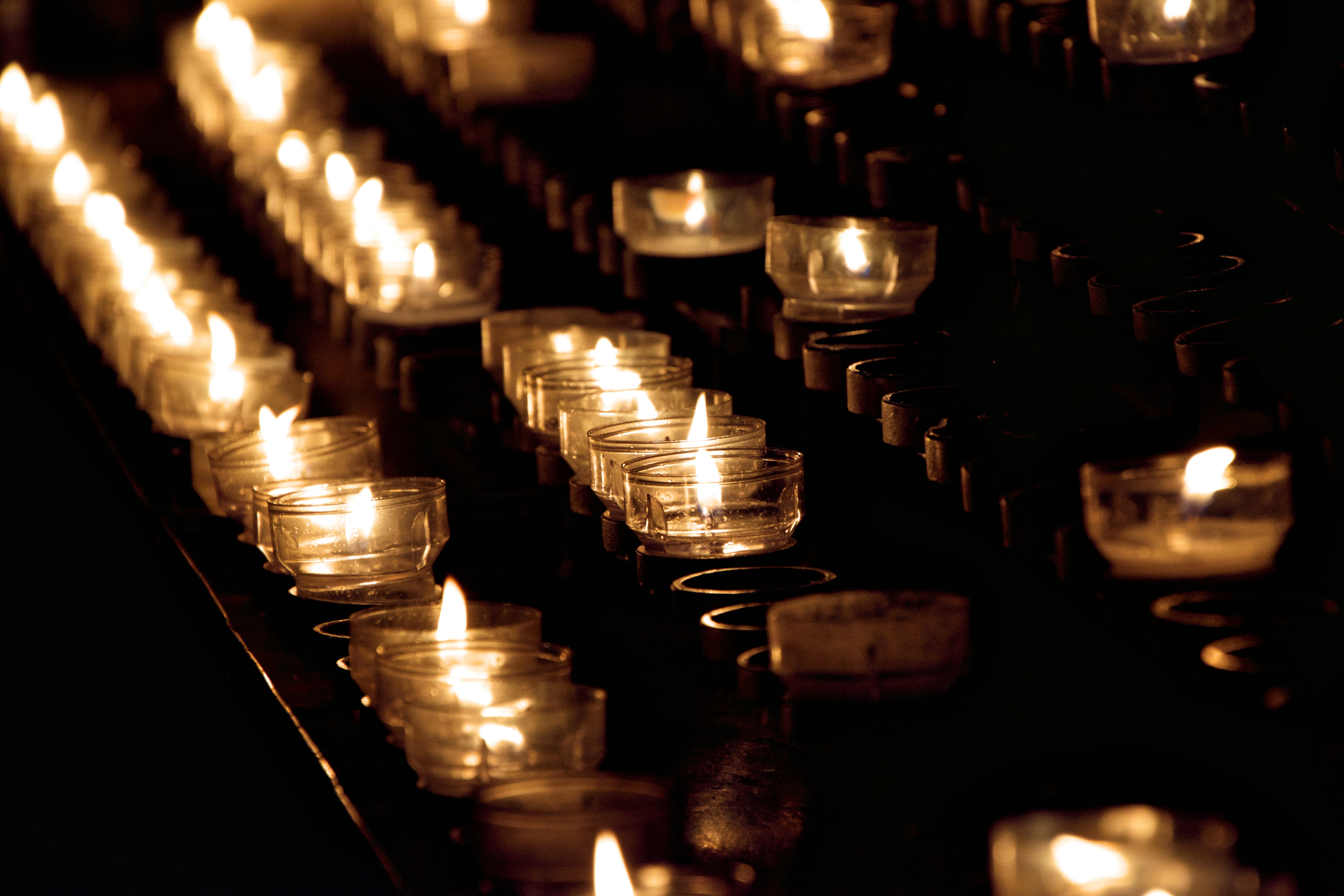 Candles at a funeral