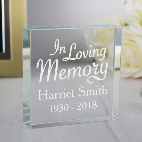 Personalised "In Loving Memory" Large Crystal Memorial Token