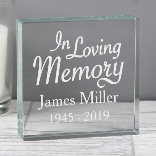 Personalised "In Loving Memory" Large Crystal Memorial Token