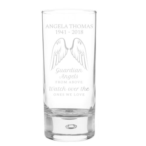 Personalised Guardian Angel Wings Memorial Floating Candle Holder