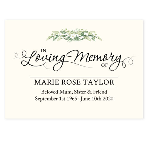 Personalised In Loving Memory Card