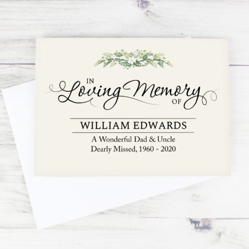 Personalised In Loving Memory Card