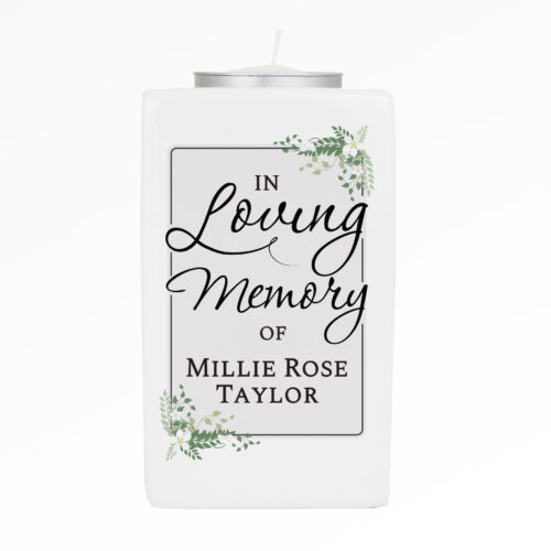 Personalised In Loving Memory Ceramic Tea Light Candle Holder