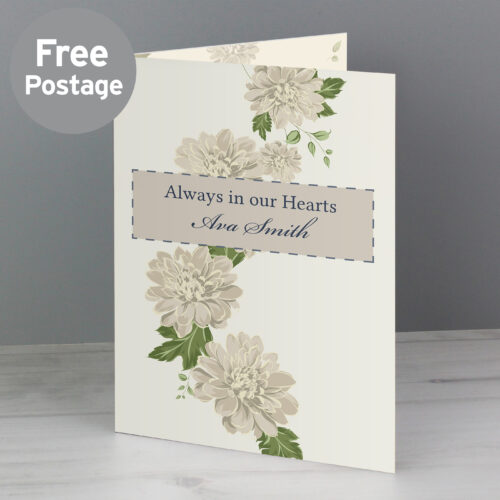 Personalised In Loving Memory Flower Sympathy Card