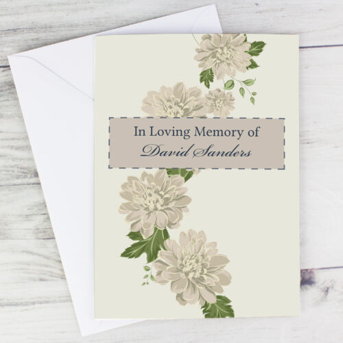 Personalised In Loving Memory Flower Sympathy Card